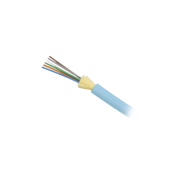 Cable de Fibra Óptica de 6 hilos, Interior, Tight Buffer, No Conductiva (Dieléctrica), Plenum, Multimodo OM3 50/125 optimizada, 1 Metro