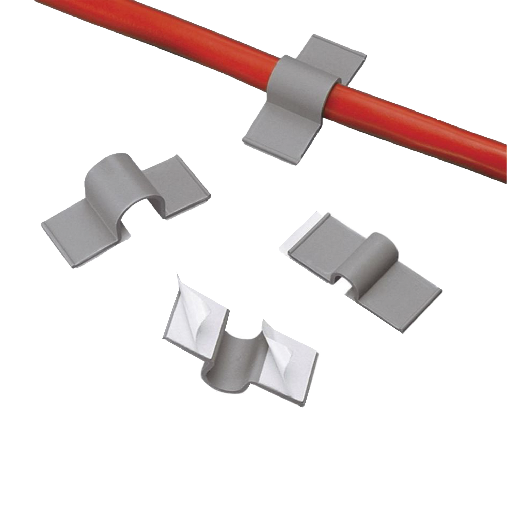 Clip adhesivo 12,7 mm, gris claro