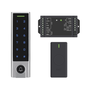 Mini Controlador de Acceso con Teclado Inalámbrico / Cuenta con Botón de Salida Inalámbrico / Soporta Tarjeta y Contraseña / Cuenta con Botón de Timbre