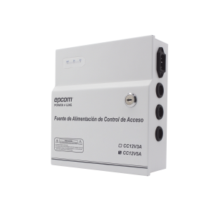Fuente de Alimentación / 1 Salida 11-15 Vcc /  5 A / Temporizador Integrado / Con Capacidad de Batería de Respaldo / Requiere Batería / Aplicaciones en sistemas de control de Acceso
