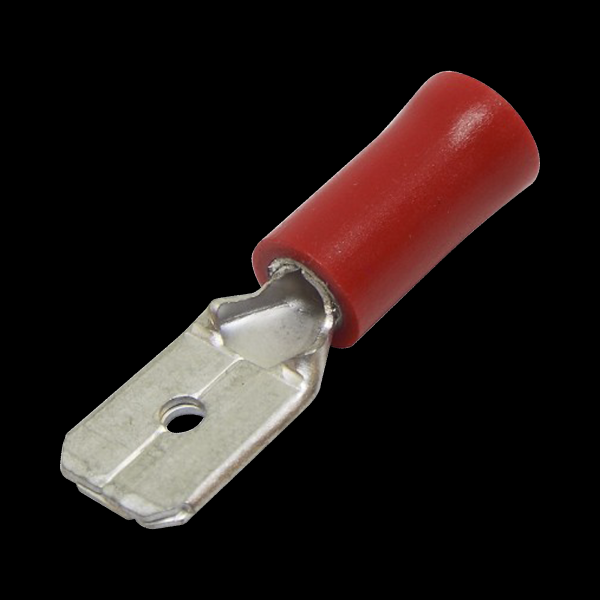 Terminal tipo macho aislada / 22 - 16 AWG / Rojo / Paquete de 25 piezas.
