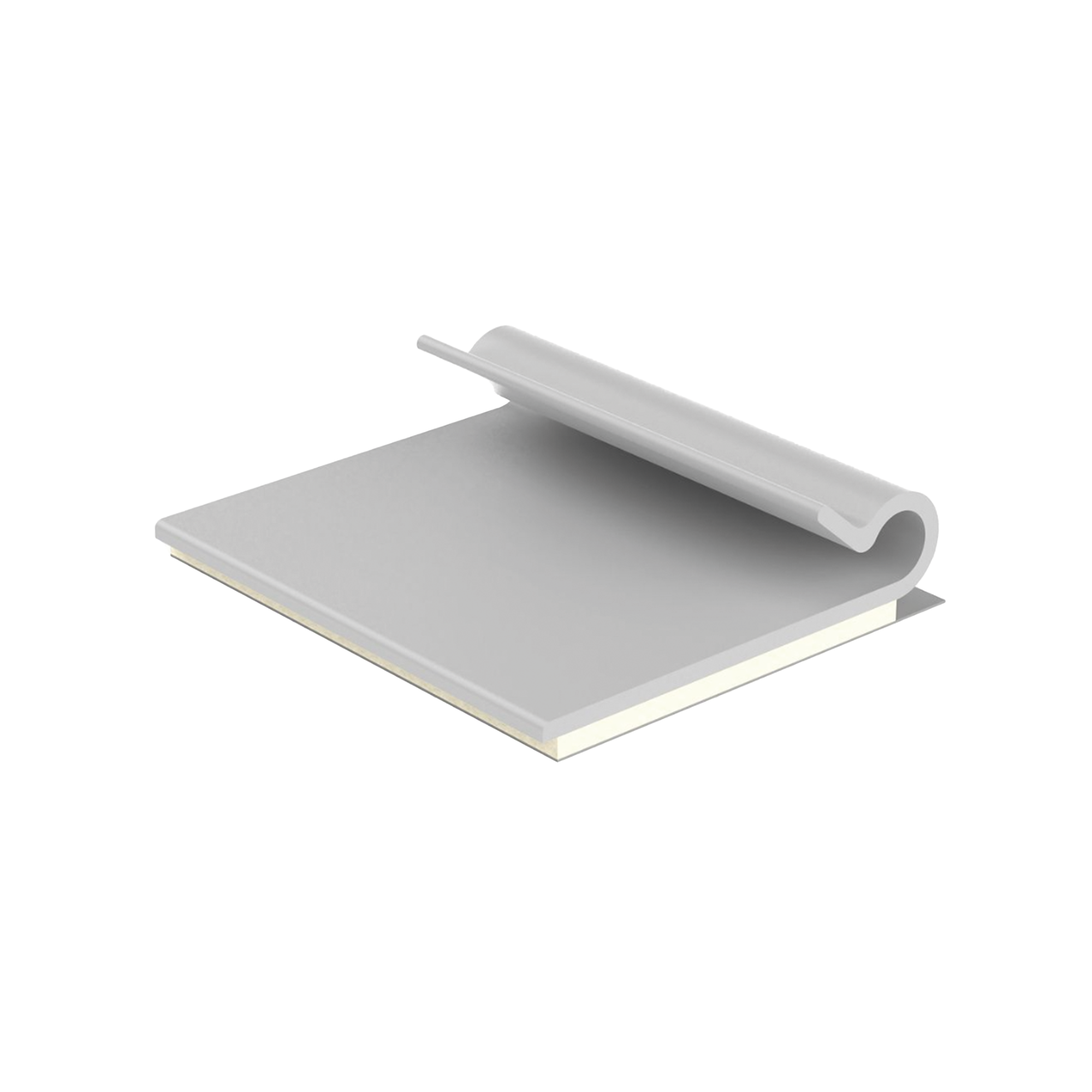 Clip Adhesivo Tipo J, Para Cables de Hasta 4.8 mm de Diámetro, Uso Interior, Color Gris, Paquete de 100pz