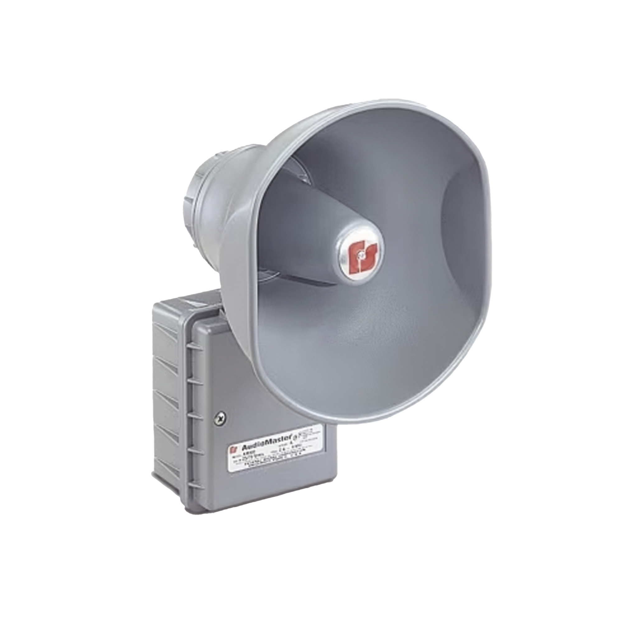 AudioMaster® Altavoz de bocina reentrante para megafonía y anunciamiento publico, 30W de Potencia, Listado contra incendios UL, Color Gris
