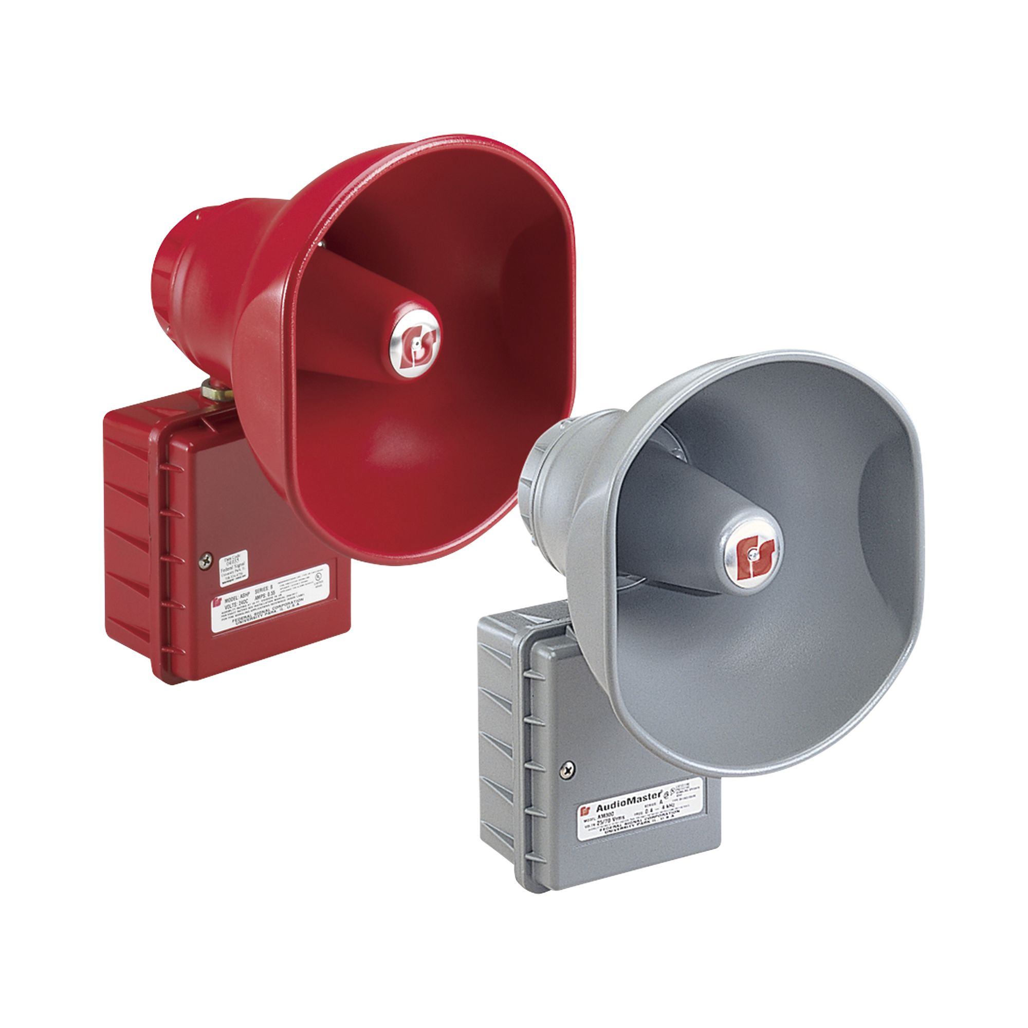 AudioMaster® Altavoz de bocina reentrante para megafonía y anunciamiento publico, 30W de Potencia, Listado contra incendios UL, Color Gris