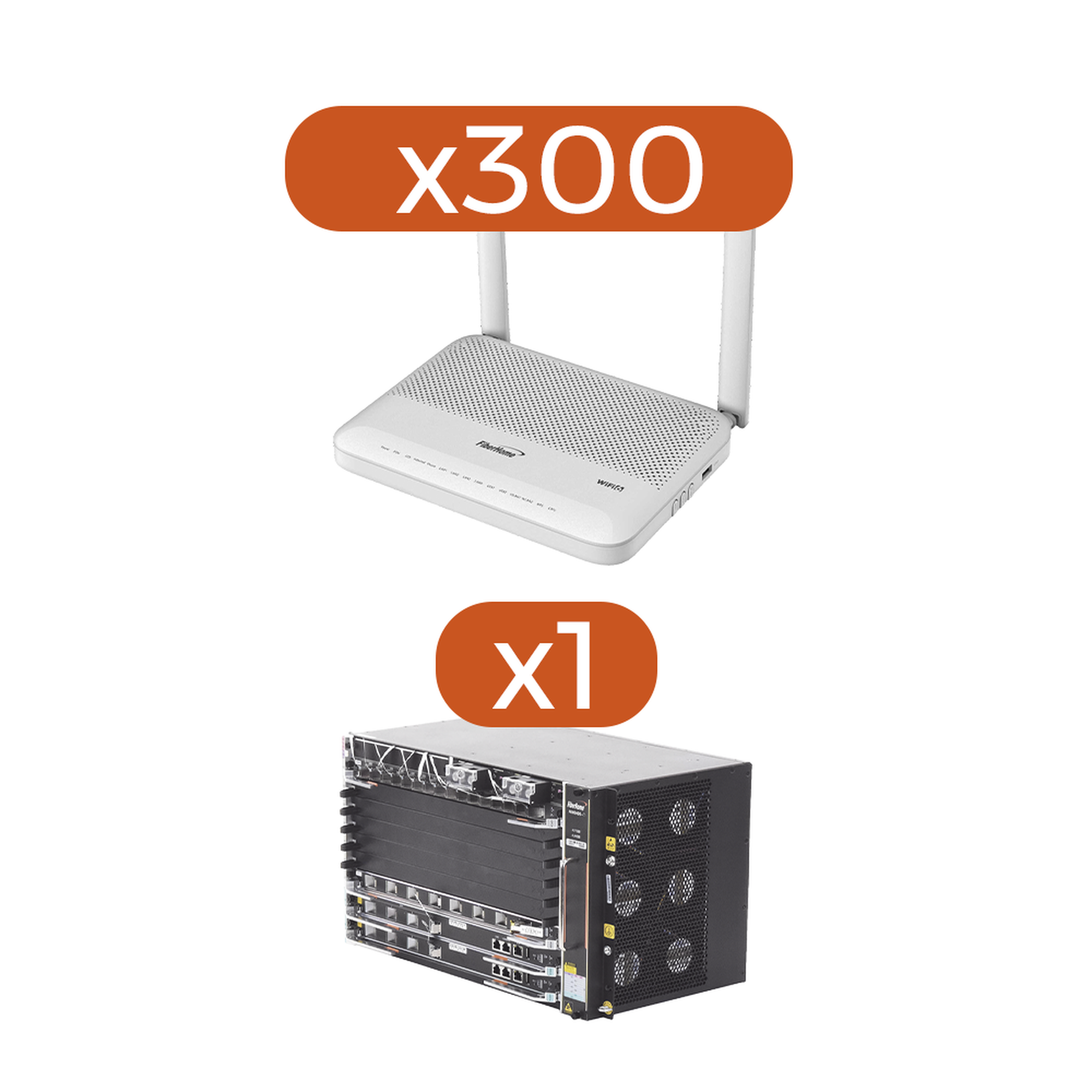 KIT 300 ONU¬¥s HG6144F + 1 OLT AN6000-7