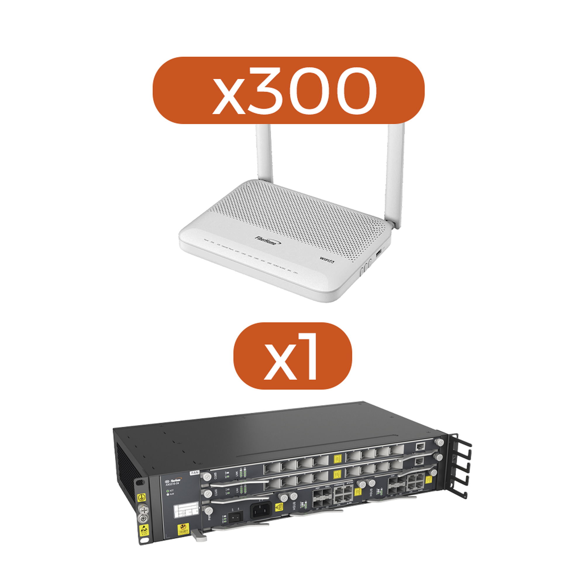 Kit 300 ONU¬¥s HG6144F + 1 OLT AN5516-04-AC