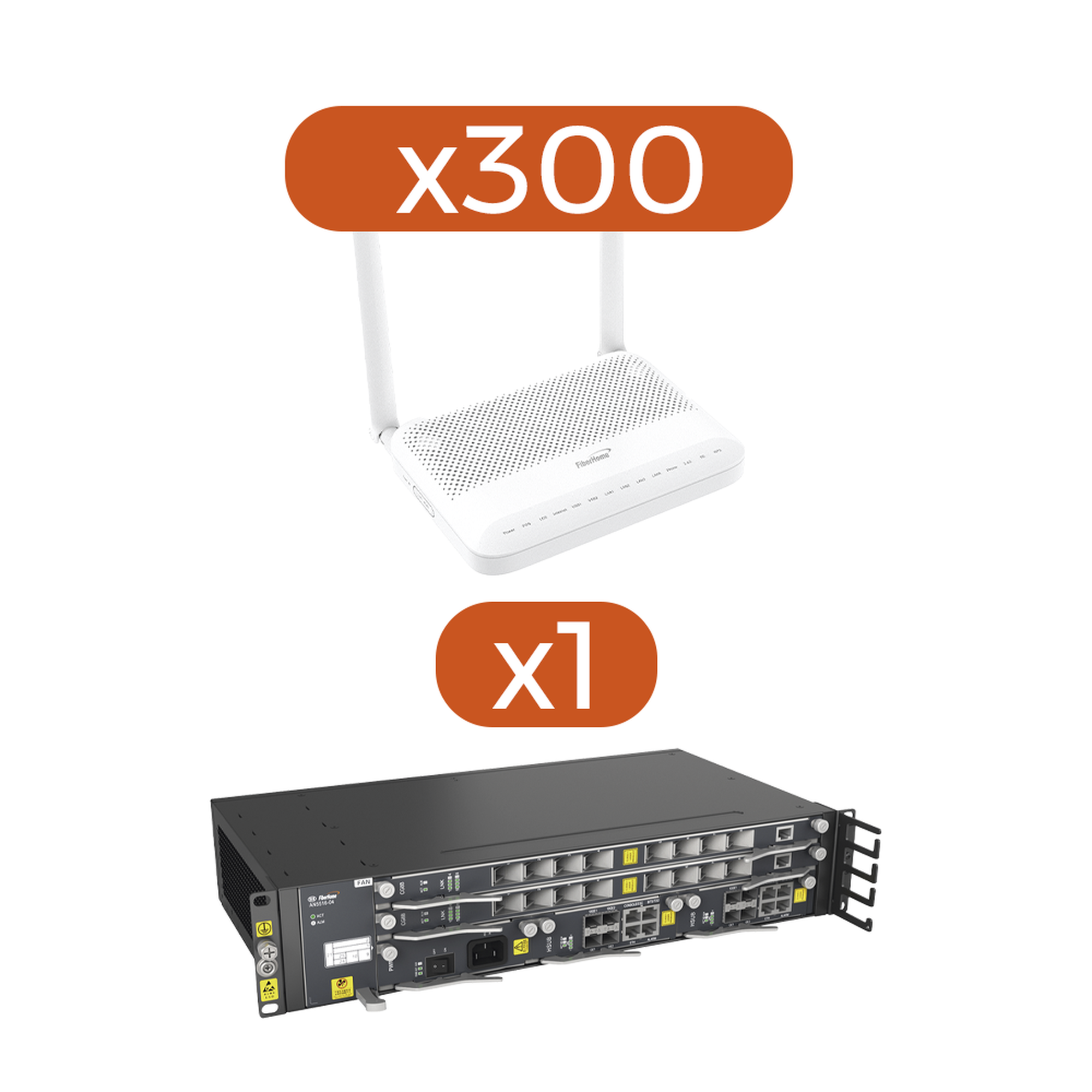 Kit 300 ONT¬¥s HG6145D2 + 1 OLT AN5516-04-AC
