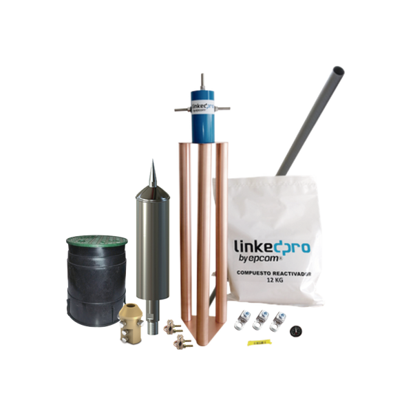 Kit Pararrayo PDC Flash Captor, Avance de Cebado:15 ¬µs. Diámetro de Protección Máx: 70 m. Incluye Electrodo y Accesorios p/Torre.