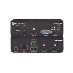 Escalador de vídeo HD de tres entradas para señales HDMI y VGA