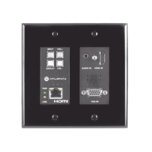 (TX ONLY) TWO-INPUT WALL PLATE SWITCHER FOR HDMI AND VGA SOURCES (BLACK)