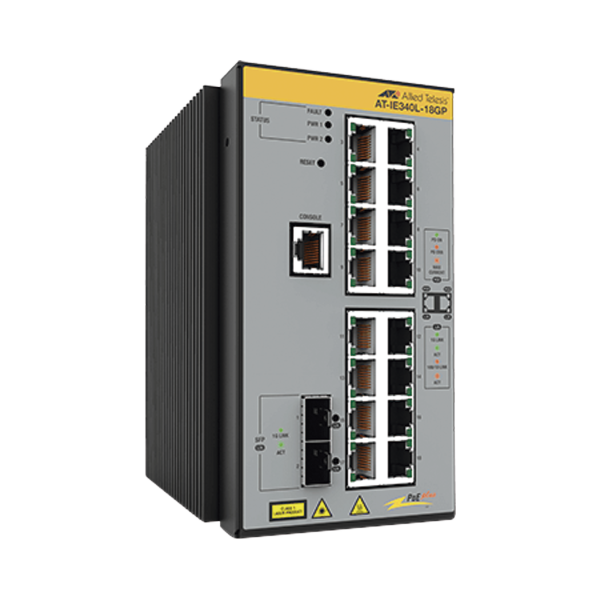 Switch Industrial Capa 3, 16x 10/100/1000-T PoE+, 2x SFP 1G
