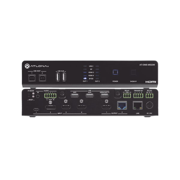 OMEGA 4K/UHD Switch matriz 5√ó2 con USB y enlace inalámbrico