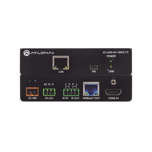 Transmisor 4K/UHD HDMI sobre 100 M HDBaseT con Ethernet, control y PoE
