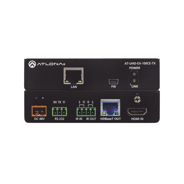 Transmisor 4K/UHD HDMI sobre 100 M HDBaseT con Ethernet, control y PoE