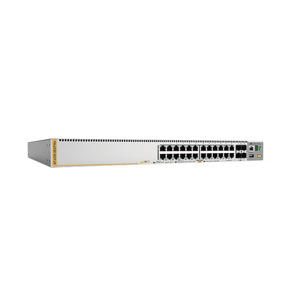 Switch PoE+ Stackeable Capa 3, 20 puertos 10/100/1000 Mbps + 4 x 100M/1G/2.5/5G-T + 4 puertos SFP+ 10 G, hasta 740 W, fuente redundante