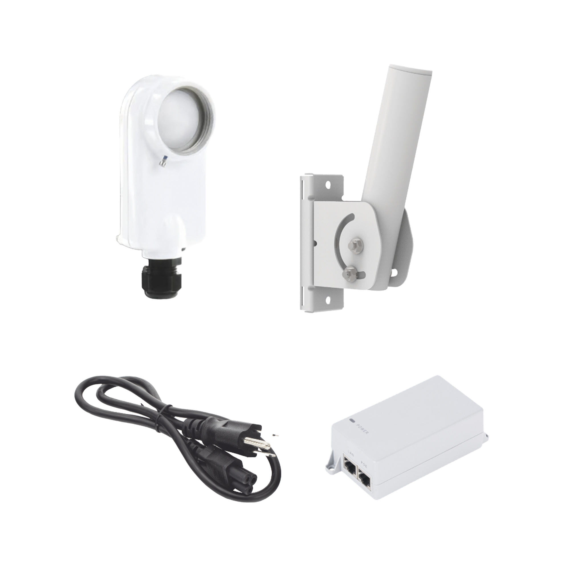 Kit de radio C5X, rango de frecuencia extendida (4.9 a 6.4 GHz),  incluye inyector POE, cable de alimentación y montaje universal para tubo o poste