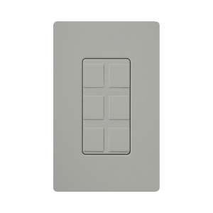 Placa de 6 puertos color gris