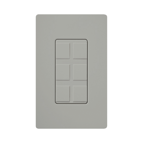Placa de 6 puertos color gris