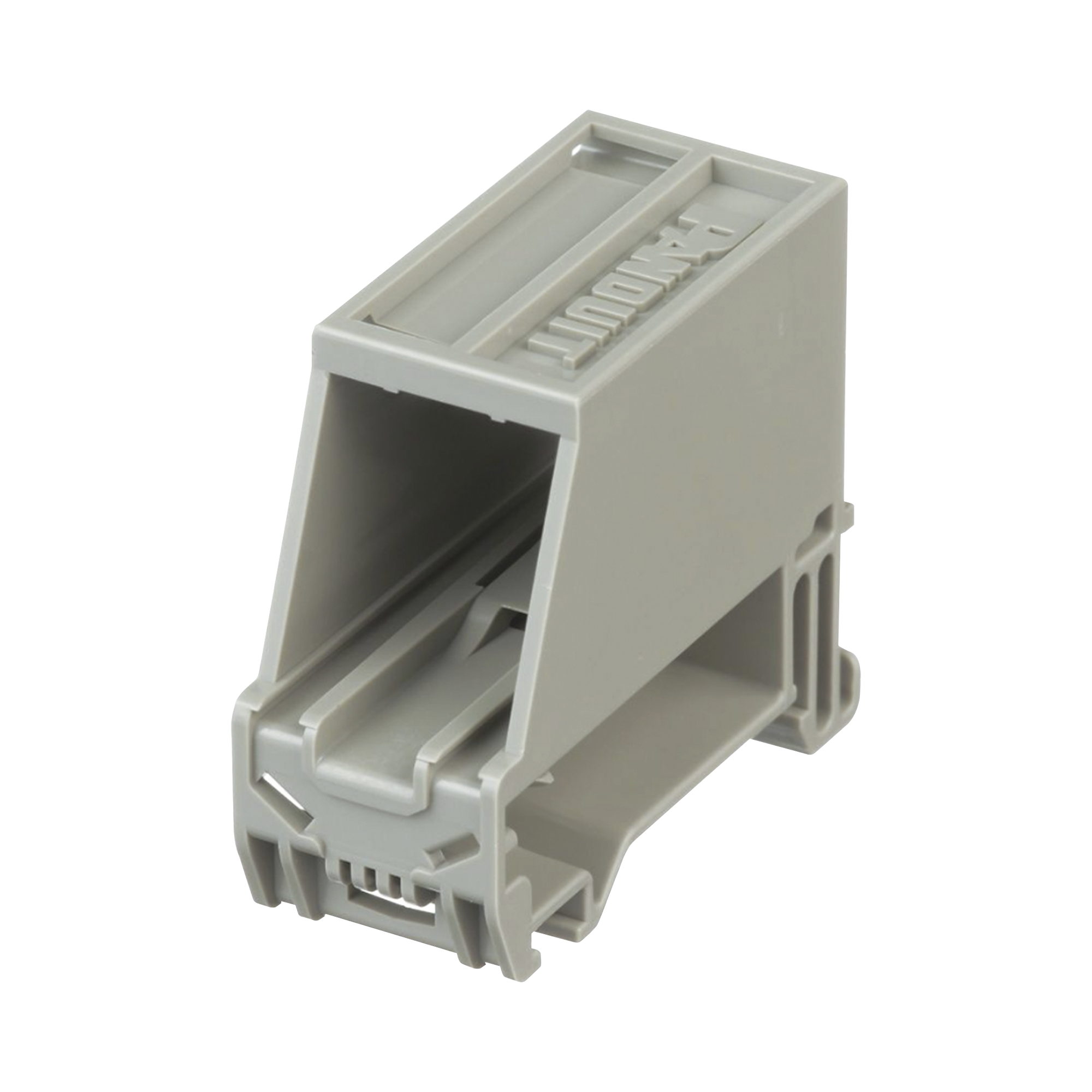 Adaptador de 1 Puerto, Para Conectores Tipo Mini-Com, Montaje en Riel Din Estándar de 35mm, Color Gris Internacional