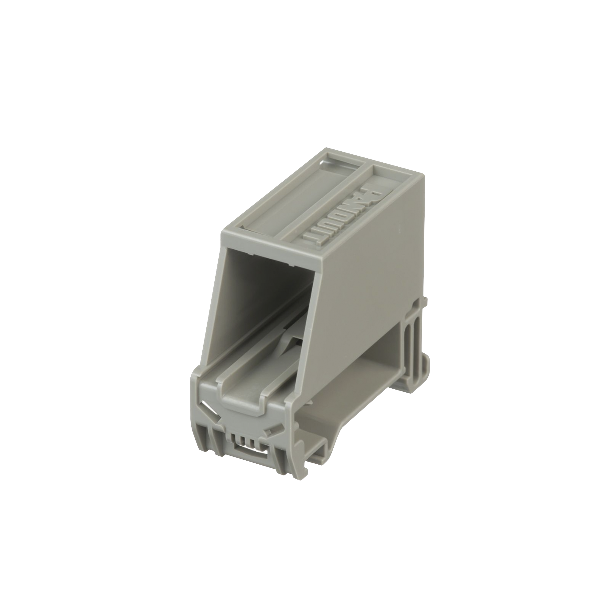 Adaptador de 1 Puerto, Para Conectores Tipo Mini-Com, Blindado, Montaje en Riel Din Estándar de 35mm, Color Gris Internacional