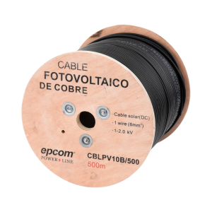 Carrete de 500 Metros / Cable Fotovoltaico Negro / 6mm¬≤ (10AWG) / Material COBRE /  2000 Vcc