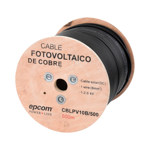 Carrete de 500 Metros / Cable Fotovoltaico Negro / 6mm¬≤ (10AWG) / Material COBRE /  2000 Vcc