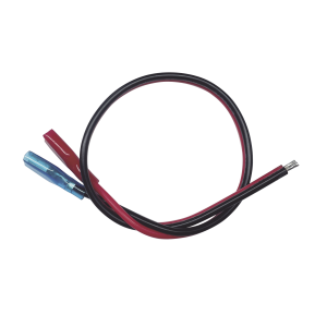 Cables en paquete dual / cable rojo y negro / 30 cm / terminal F1 en un extremo / puntas libres en el otro / Conexión a baterías de respaldo.