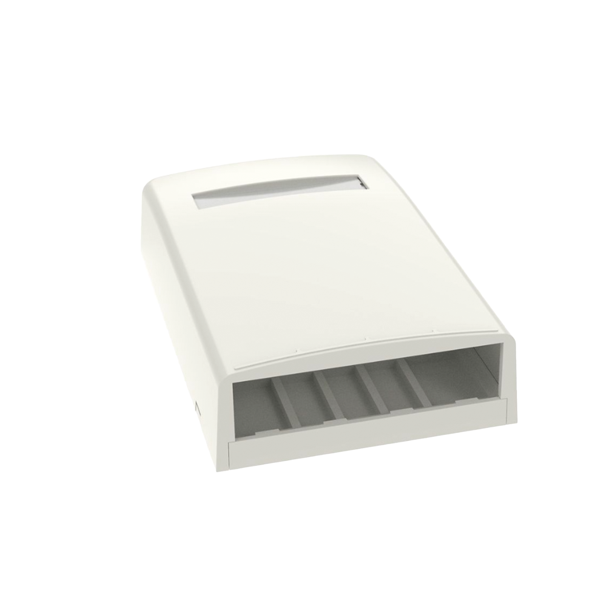 Caja de Montaje en Superficie, Para 4 Módulos Mini-Com, Color Blanco Mate