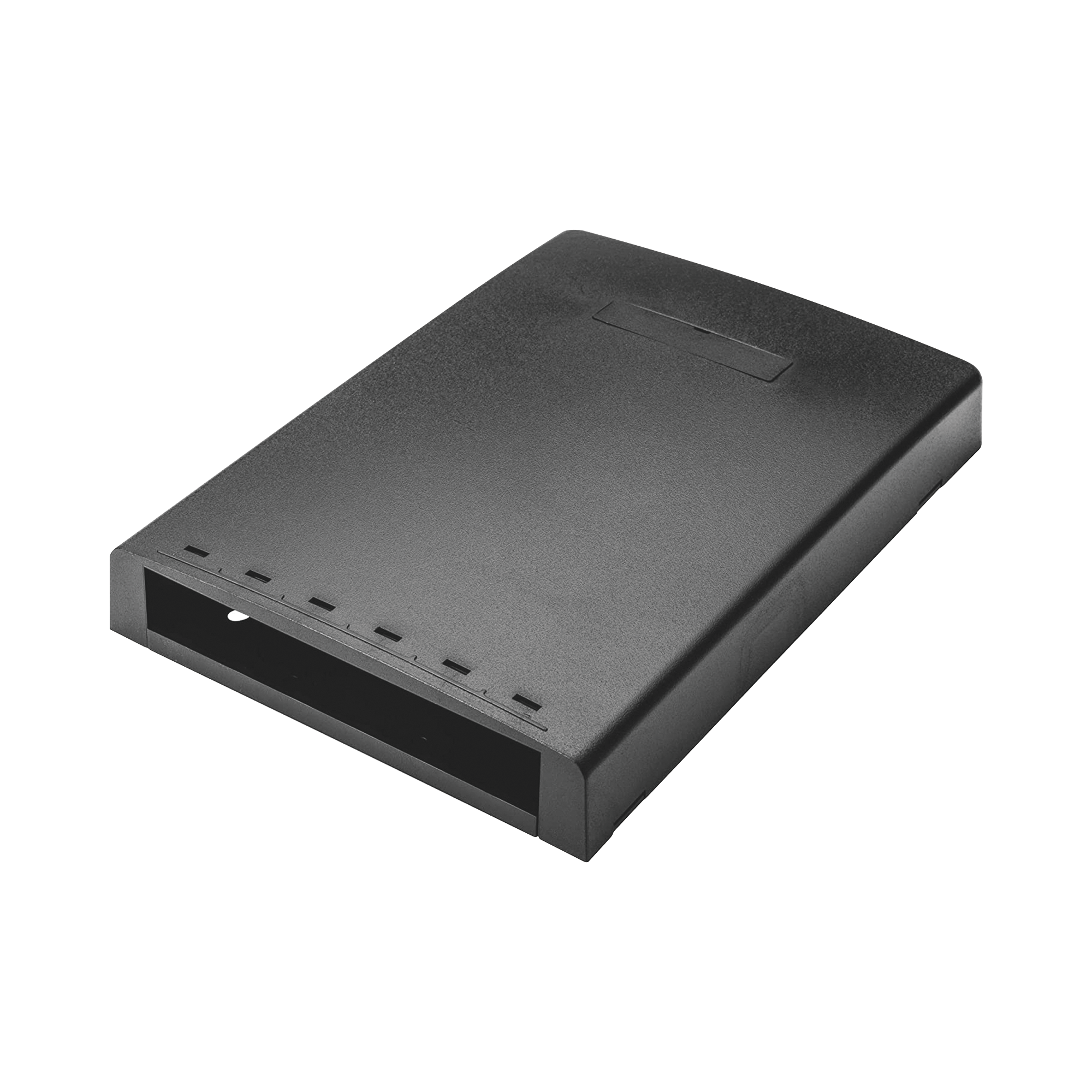 Caja de Montaje en Superficie, Con Accesorio para Resguardo de Fibra Óptica, Para 6 Módulos Mini-Com, Color Negro