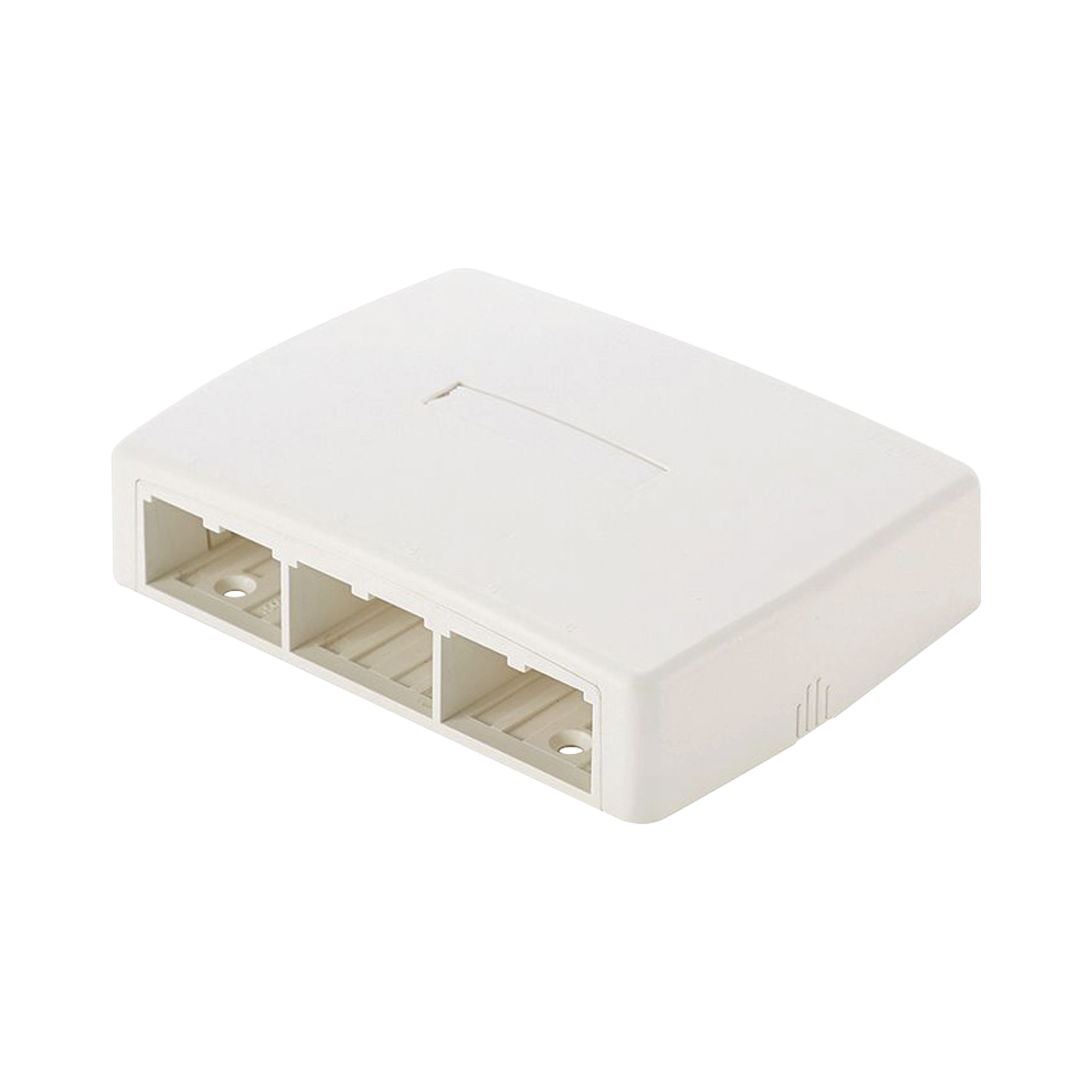 Caja de Montaje en Superficie, Para 6 Módulos Mini-Com, Color Blanco
