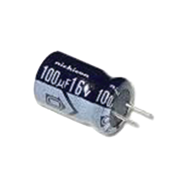 Capacitor Electrolítico de Aluminio,  Radial de 100 ¬µFd, 16 Vcc, 105 ¬∞C,  5.0 x 11 mm.