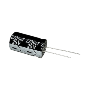 Capacitor Electrolítico en Aluminio, Radial de 2200 ¬µFd, 25 Vcc, 105 ¬∞C, 13 x 25 mm.