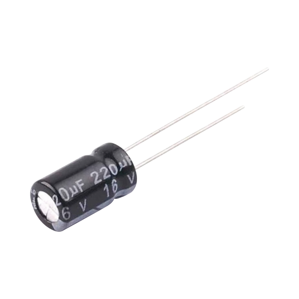 Capacitor Electrolítico en Aluminio, Radial de 220 ¬µFd, 16 Vcc, 105 ¬∞C, 6.3 x 11 mm.