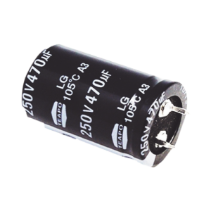 Capacitor Electrolítico de Aluminio, Radial de 470 ¬µFd, 250 Vcc, 105 ¬∞C, 25 x 40 mm.
