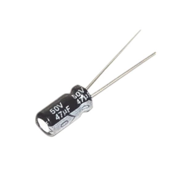 Capacitor Electrolítico de Aluminio, Radial de 47 ¬µFd, 50 Vcc, 105 ¬∞C, 6.3 x 11 mm.