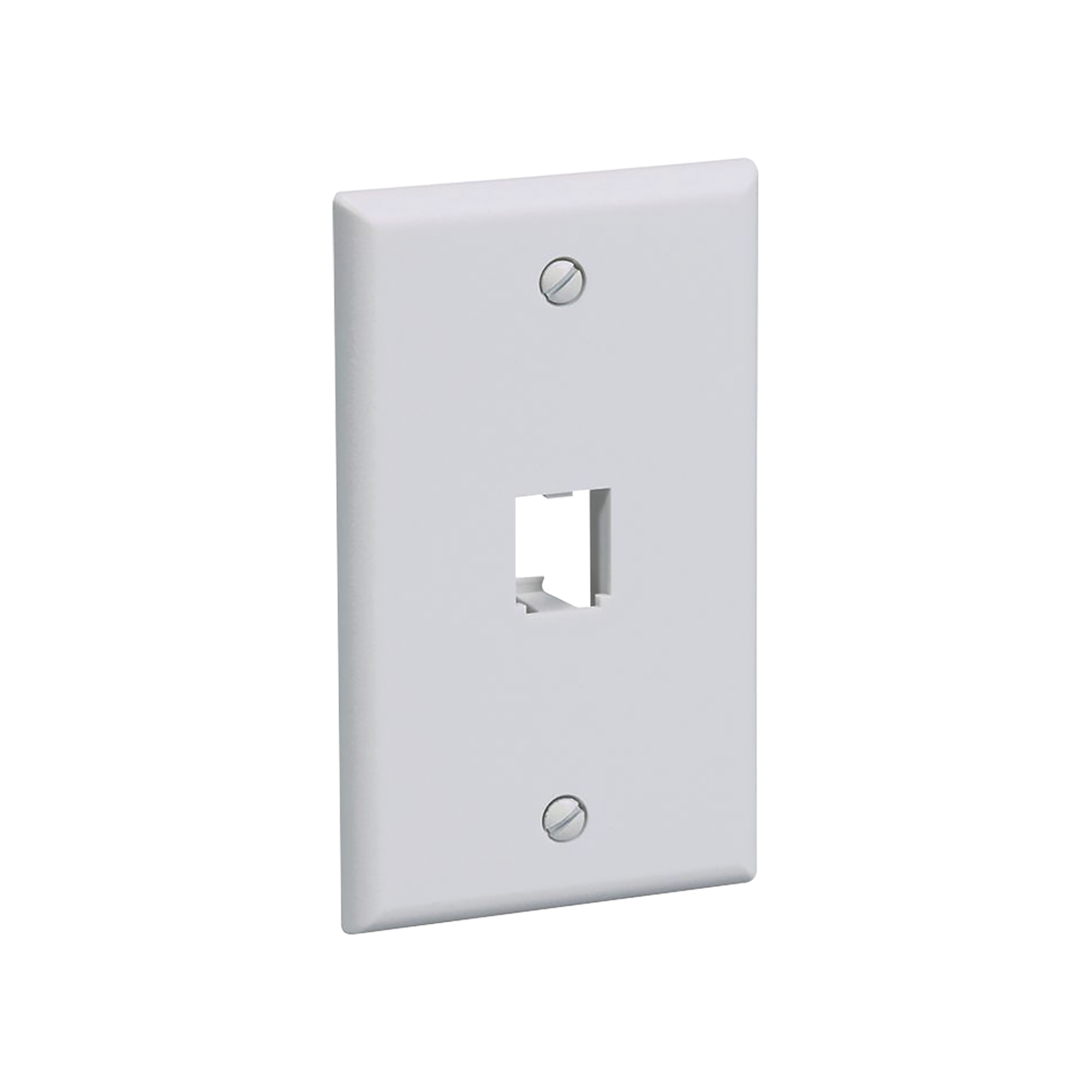 Placa de Pared Vertical Clásica, Salida Para 1 Puerto Mini-Com, Color Blanco