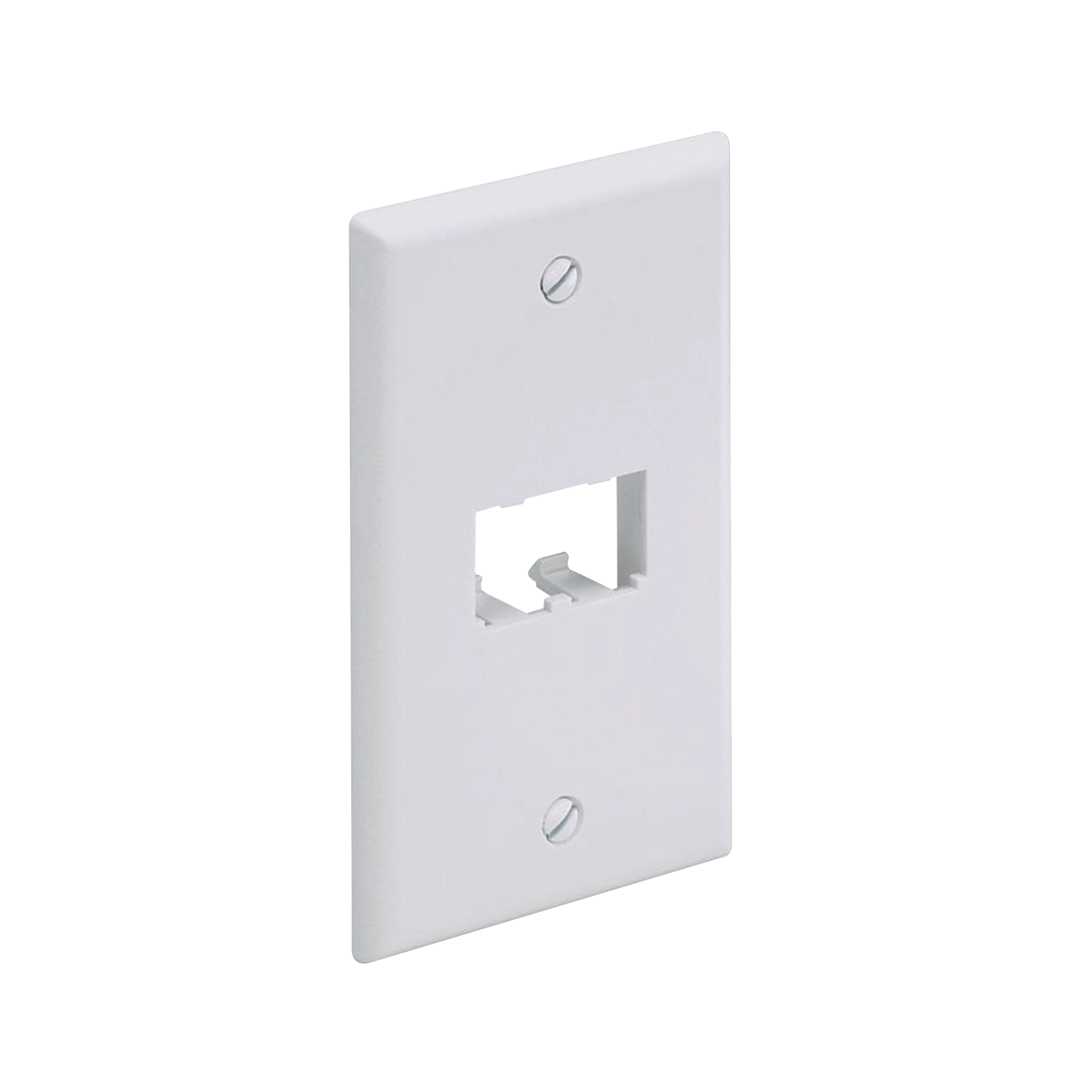 Placa de Pared Vertical Clásica, Salida Para 2 Puertos Mini-Com, Color Blanco