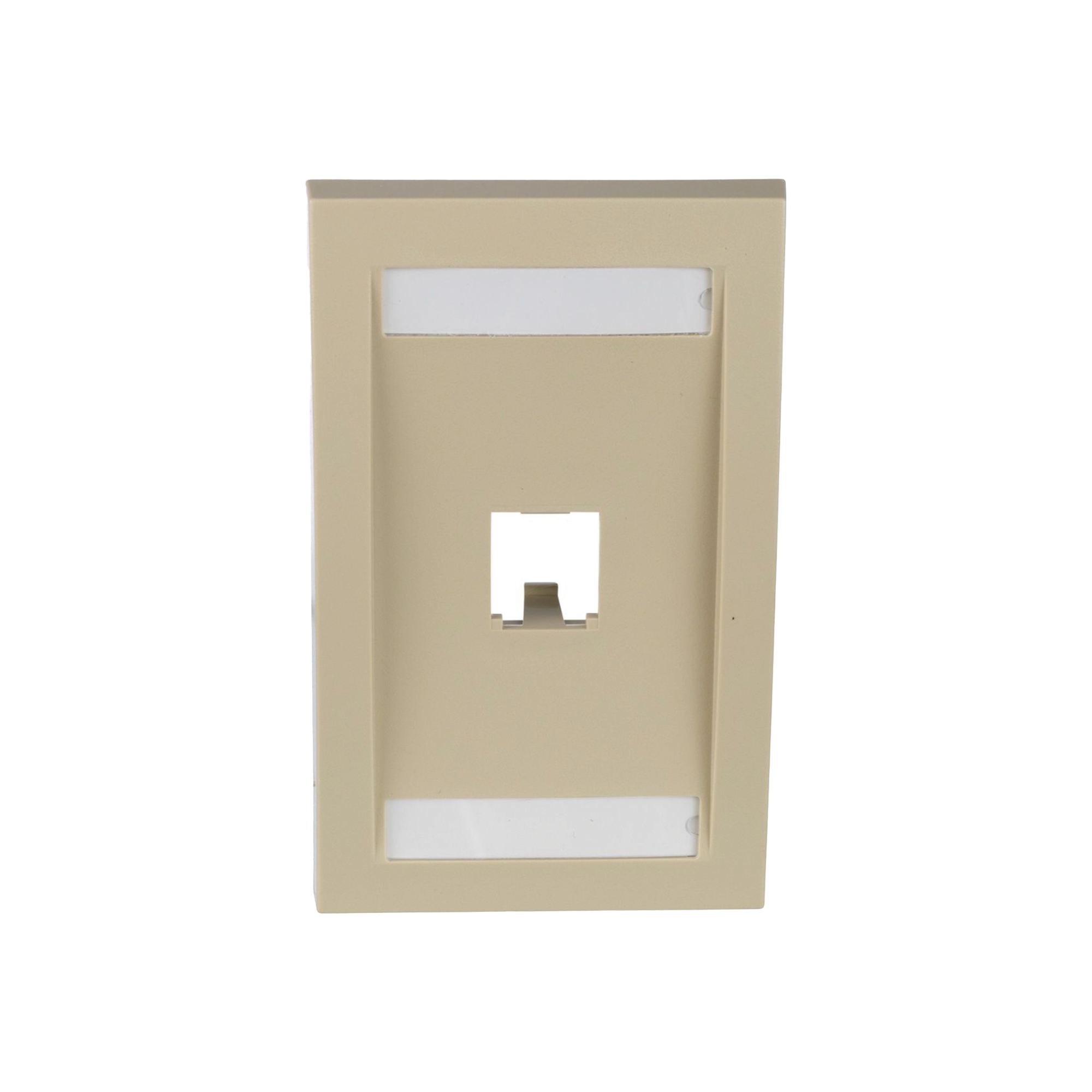 Placa de Pared Vertical Ejecutiva, Salida Para 1 Puerto Mini-Com, Con Espacios Para Etiquetas, Color Marfil