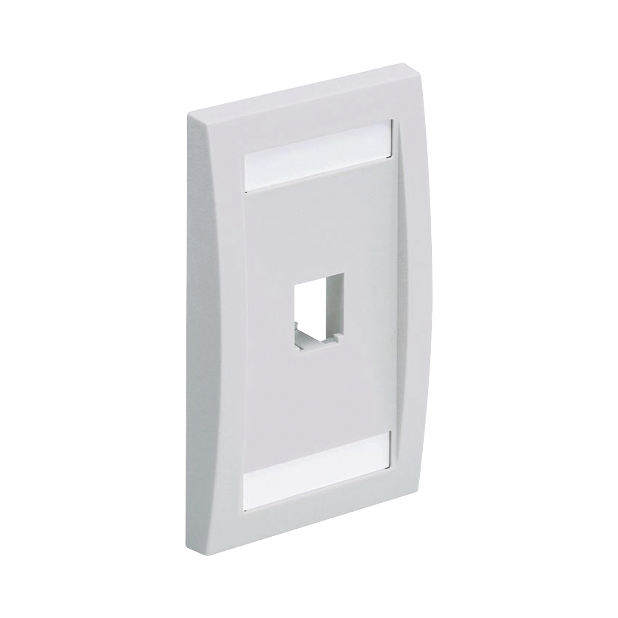 Placa de Pared Vertical Ejecutiva, Salida Para 1 Puerto Mini-Com, Con Espacios Para Etiquetas, Color Blanco