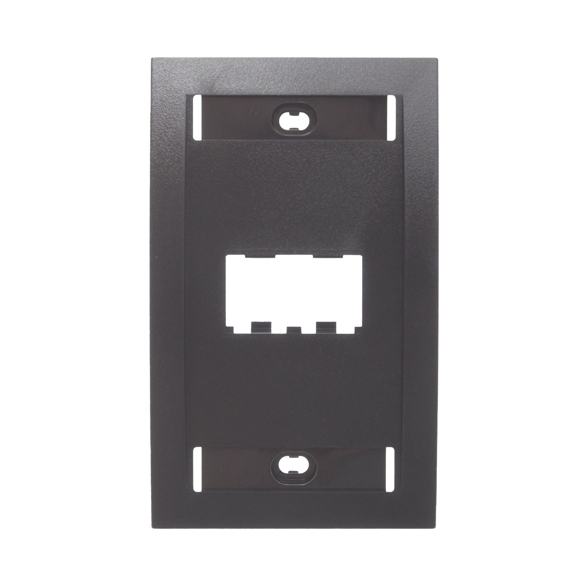 Placa de Pared Vertical Ejecutiva, Salida de 2 Puertos Mini-Com, Con Espacios Para Etiquetas, Color Negro