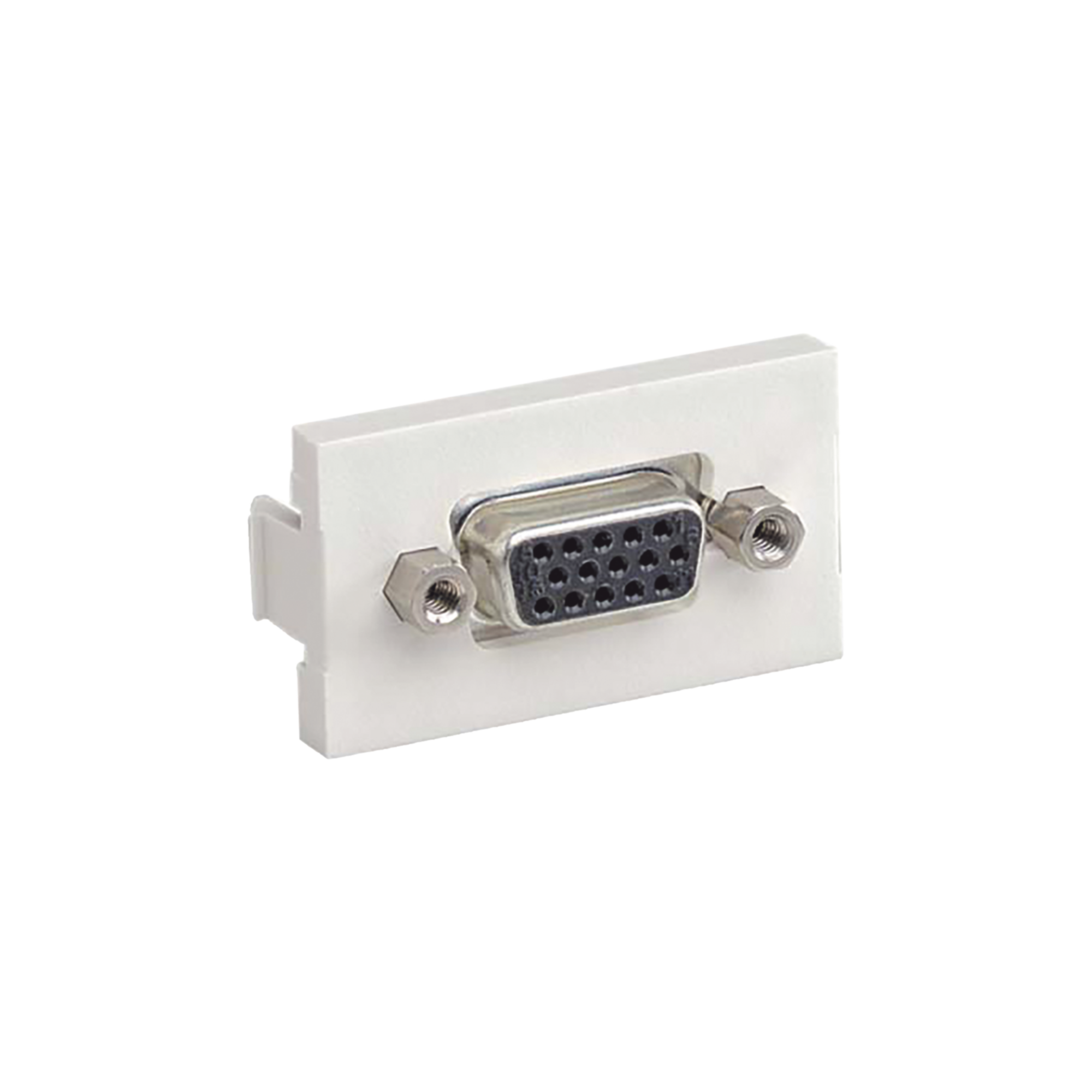 Inserto Plano de 1/3, Con Acoplador VGA Hembra-Hembra de 15 Pines, Color Blanco Mate