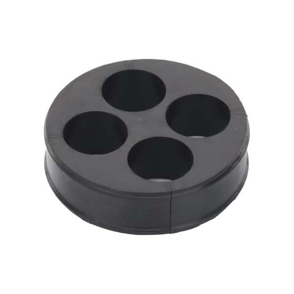 Inserto de Caucho de 4" Con Cuatro Orificios para Cable de 7/8 in