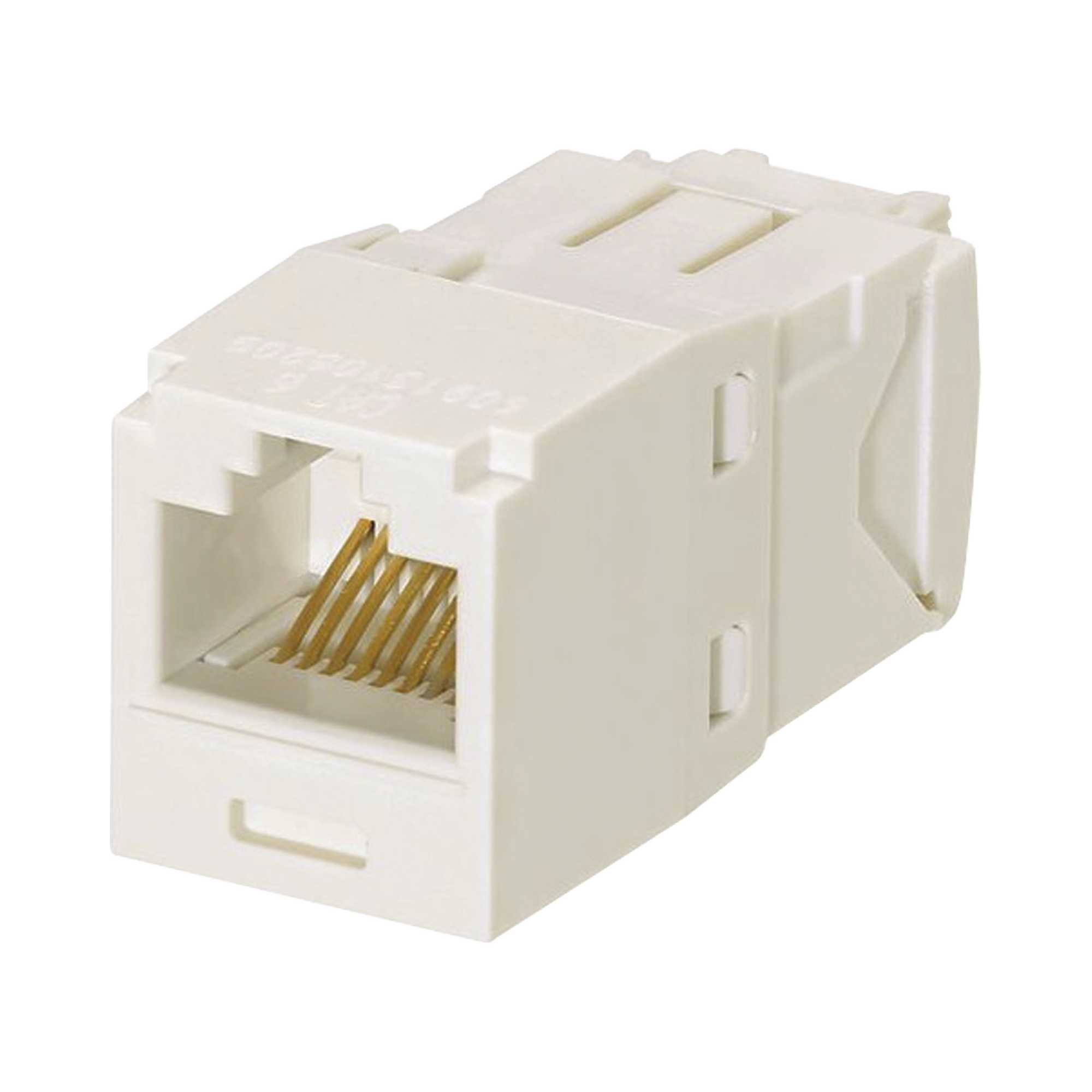 Conector Jack RJ45 Estilo TG, Mini-Com, Categoría 6, de 8 posiciones y 8 cables, Color Blanco Mate