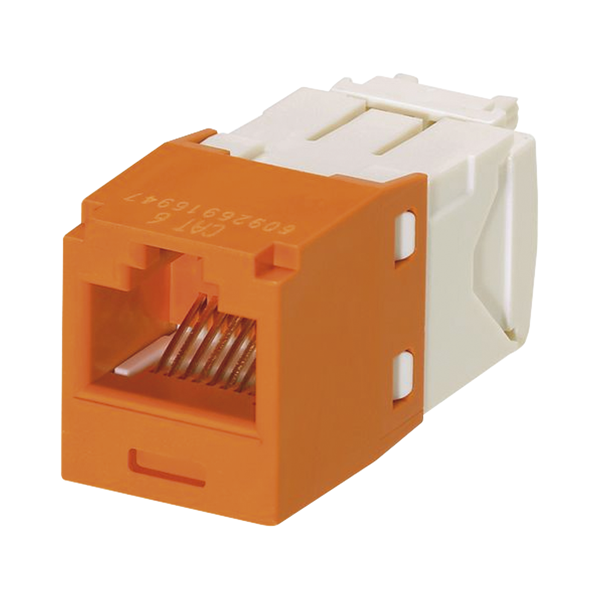 Conector Jack RJ45 Estilo TG, Mini-Com, Categoría 6, de 8 posiciones y 8 cables, Color Naranja