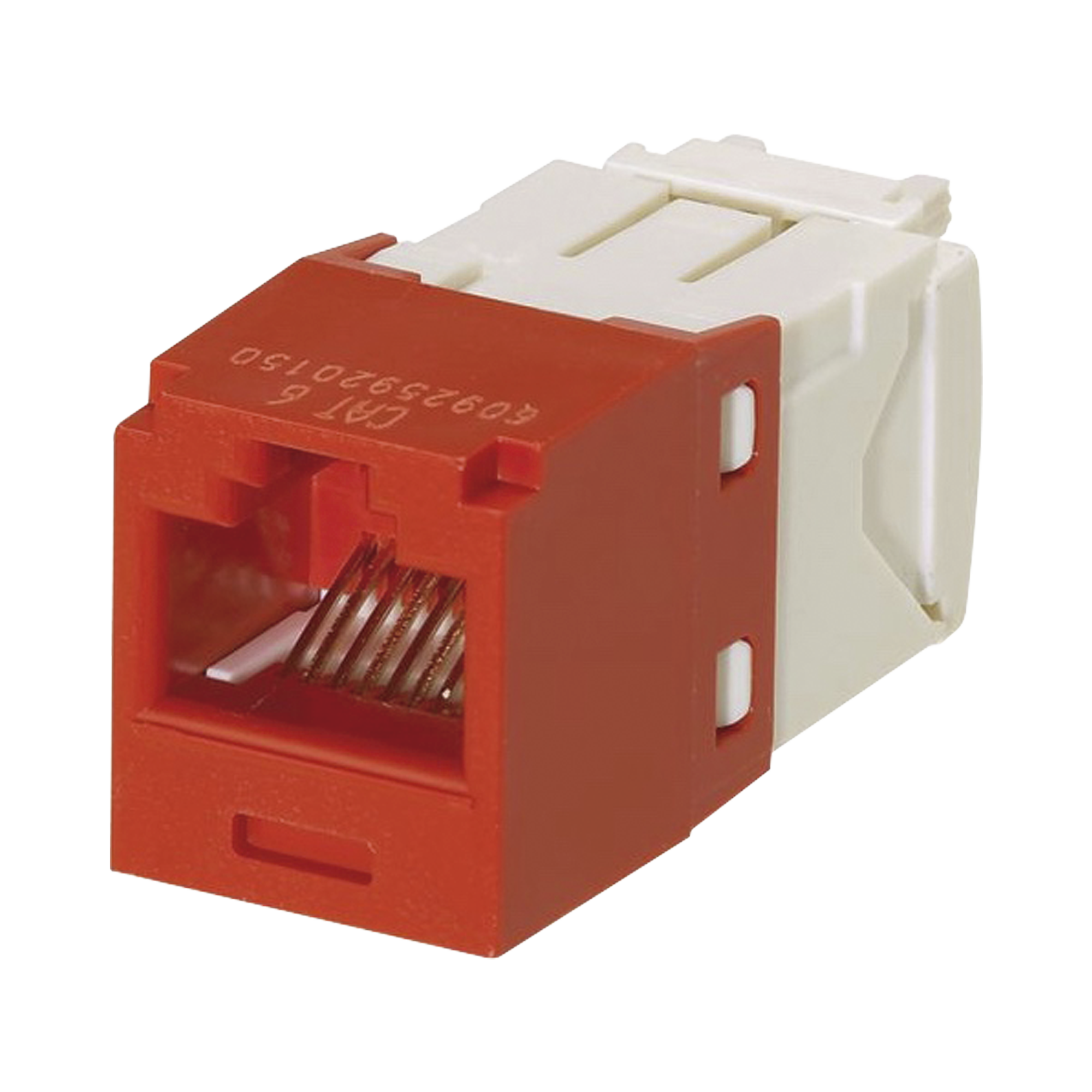 Conector Jack RJ45 Estilo TG, Mini-Com, Categoría 6, de 8 posiciones y 8 cables, Color Rojo