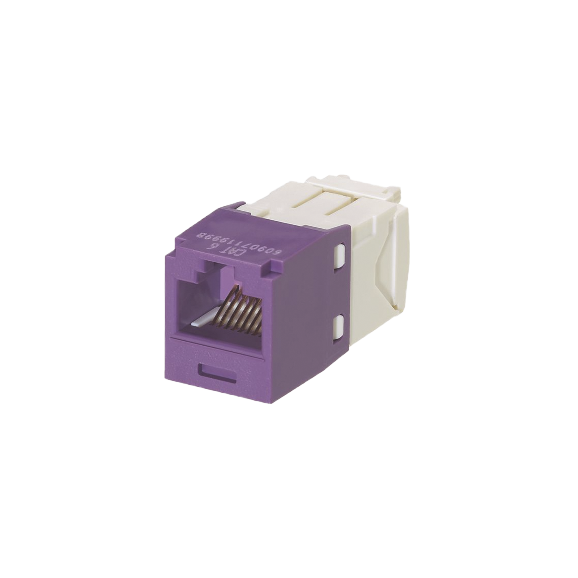Conector Jack RJ45 Estilo TG, Mini-Com, Categoría 6, de 8 posiciones y 8 cables, Color Violeta