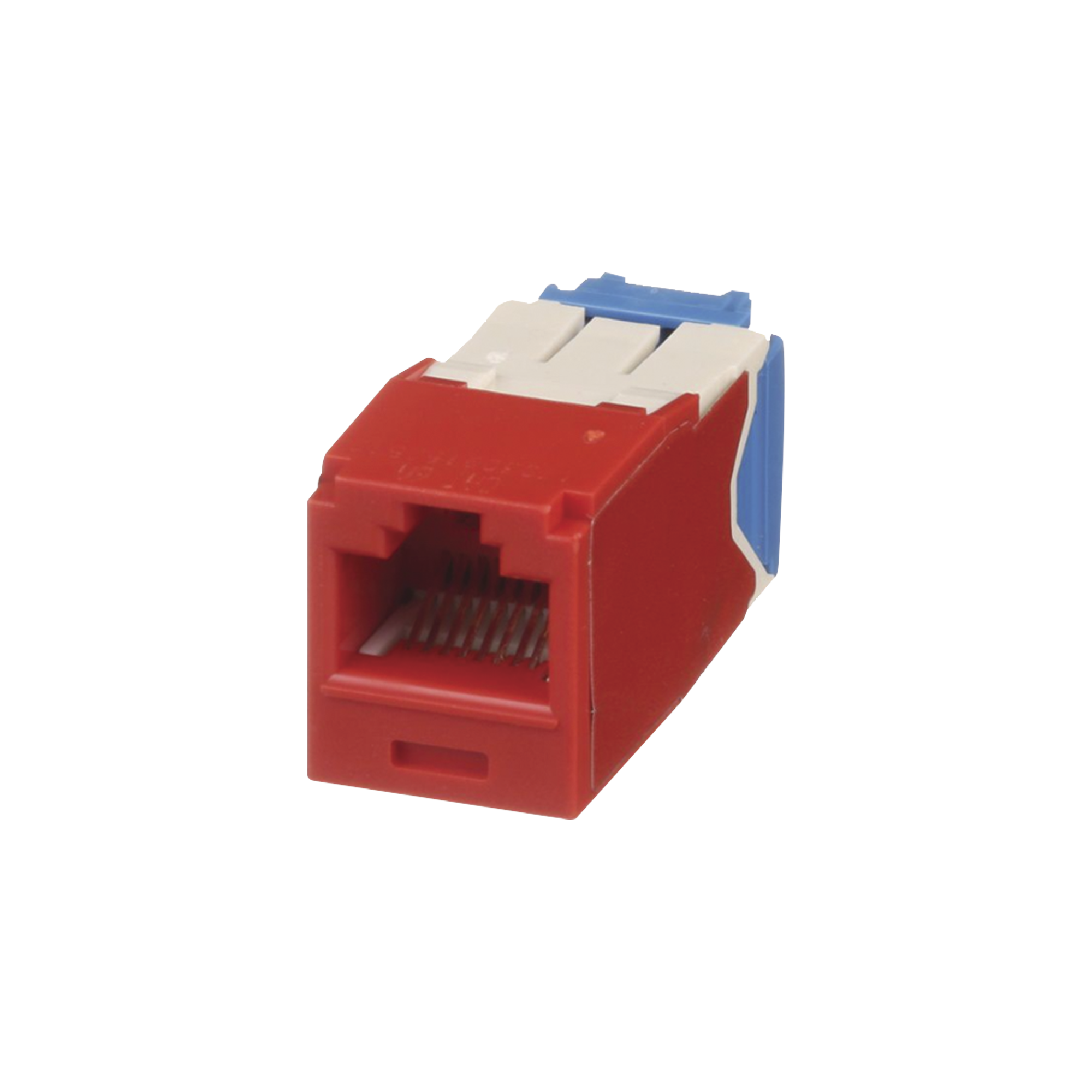 Conector Jack RJ45 Estilo TG, Mini-Com, Categoría 6A, de 8 posiciones y 8 cables, Color Rojo
