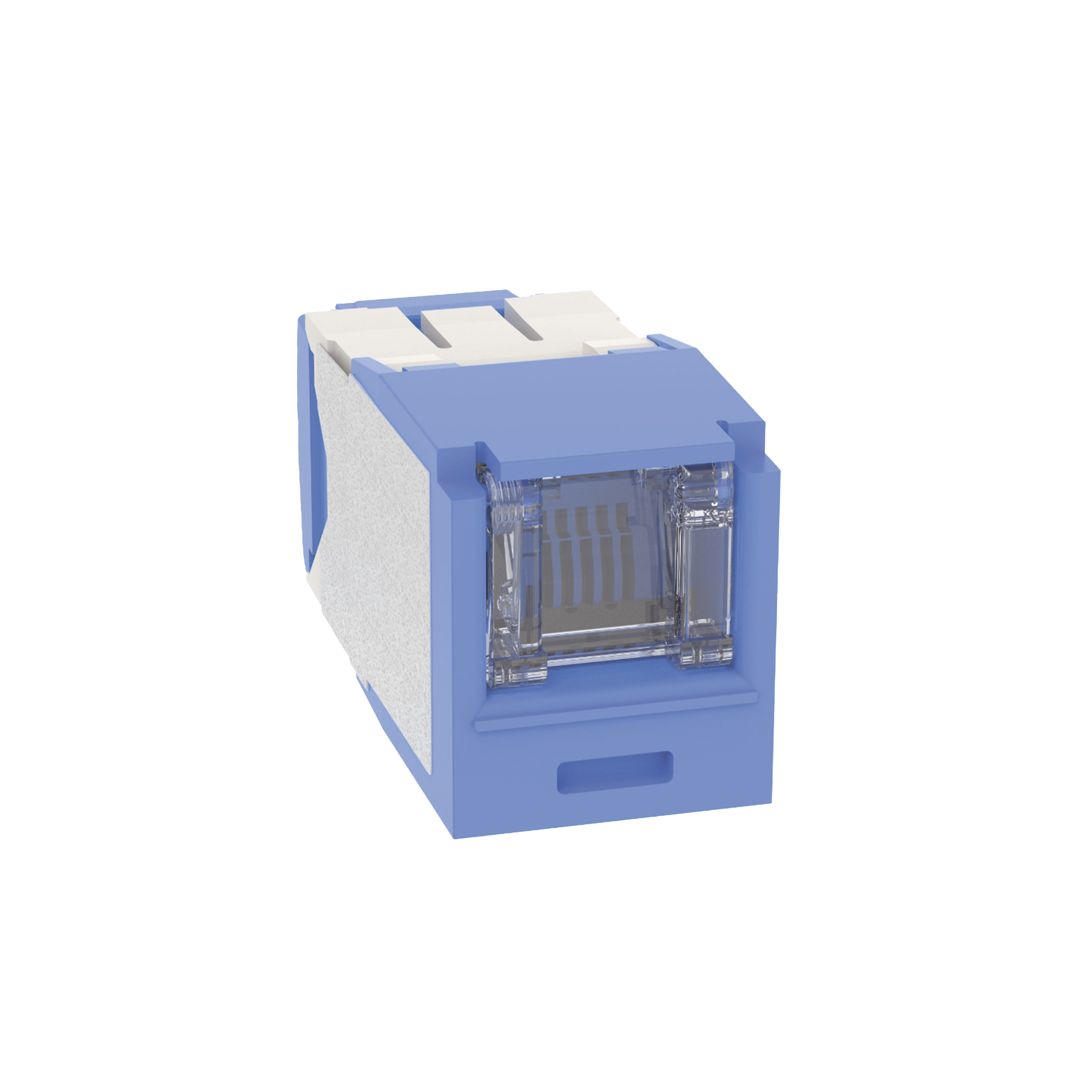 Conector Jack RJ45 Estilo TG con Ventana, Mini-Com, Categoría 6A, de 8 posiciones y 8 cables, Color Azul