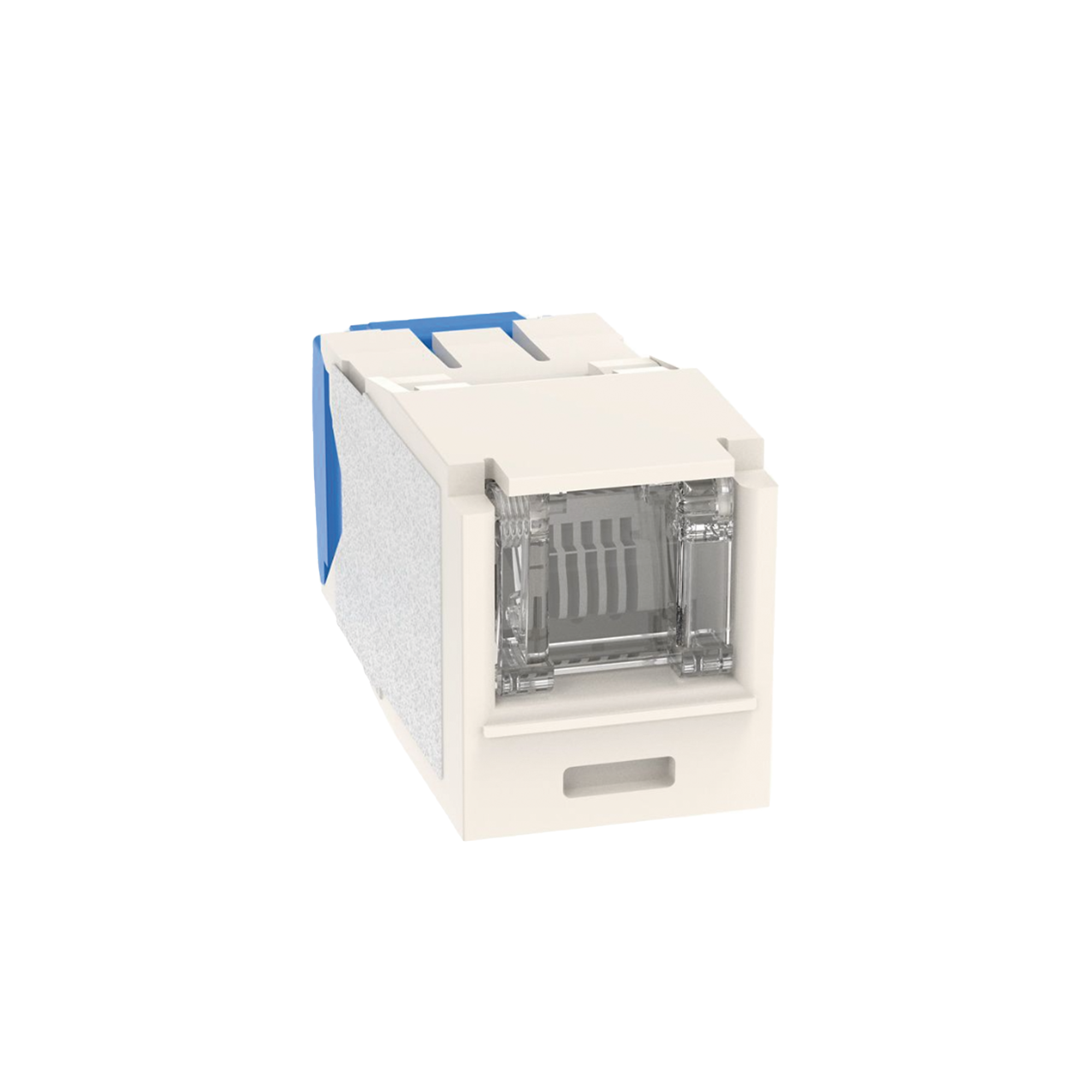 Conector Jack RJ45 Estilo TG con Ventana, Mini-Com, Categoría 6A, de 8 posiciones y 8 cables, Color Blanco
