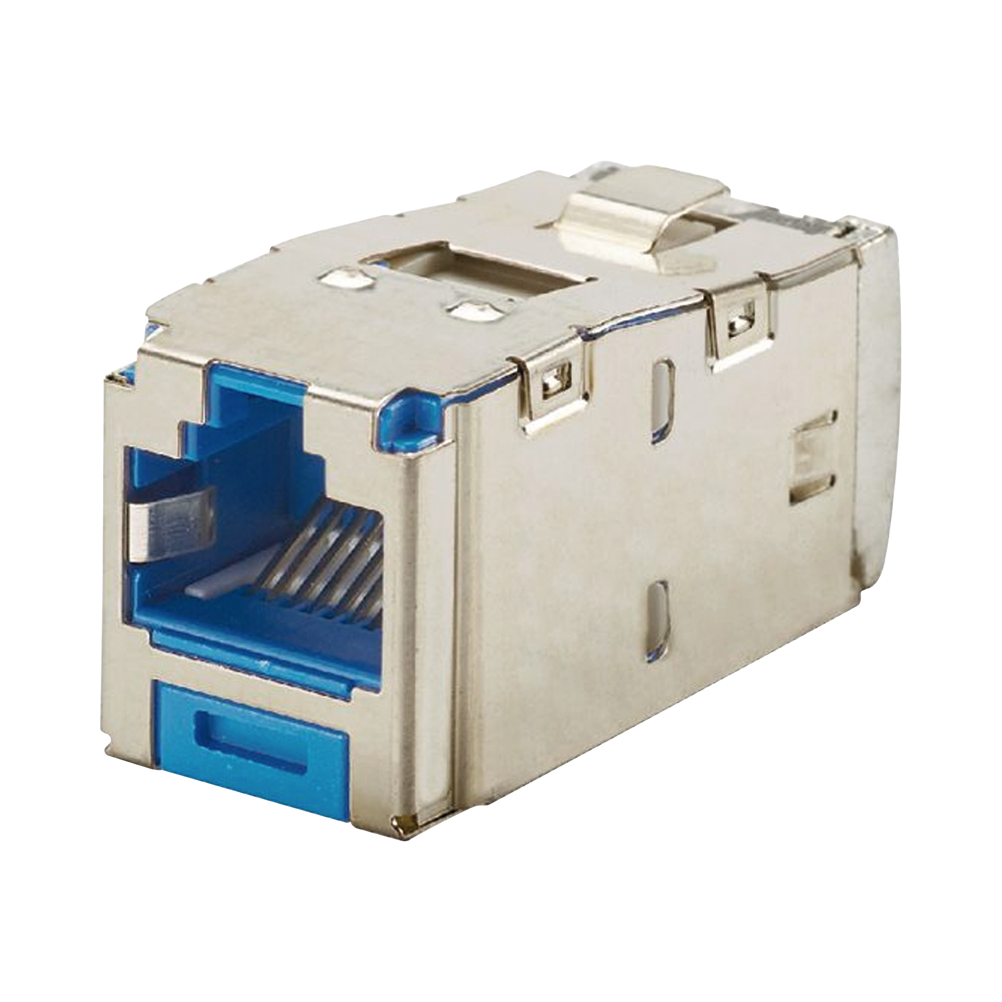 Conector Jack RJ45 Blindado, Estilo TG, Mini-Com, Categoría 6A, de 8 posiciones y 8 cables, Color Azul